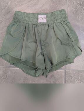 Offline by Aerie Sage Green Athletic Shorts
